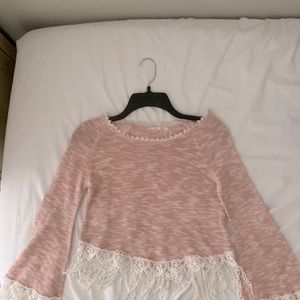 A cute pink tassel top
